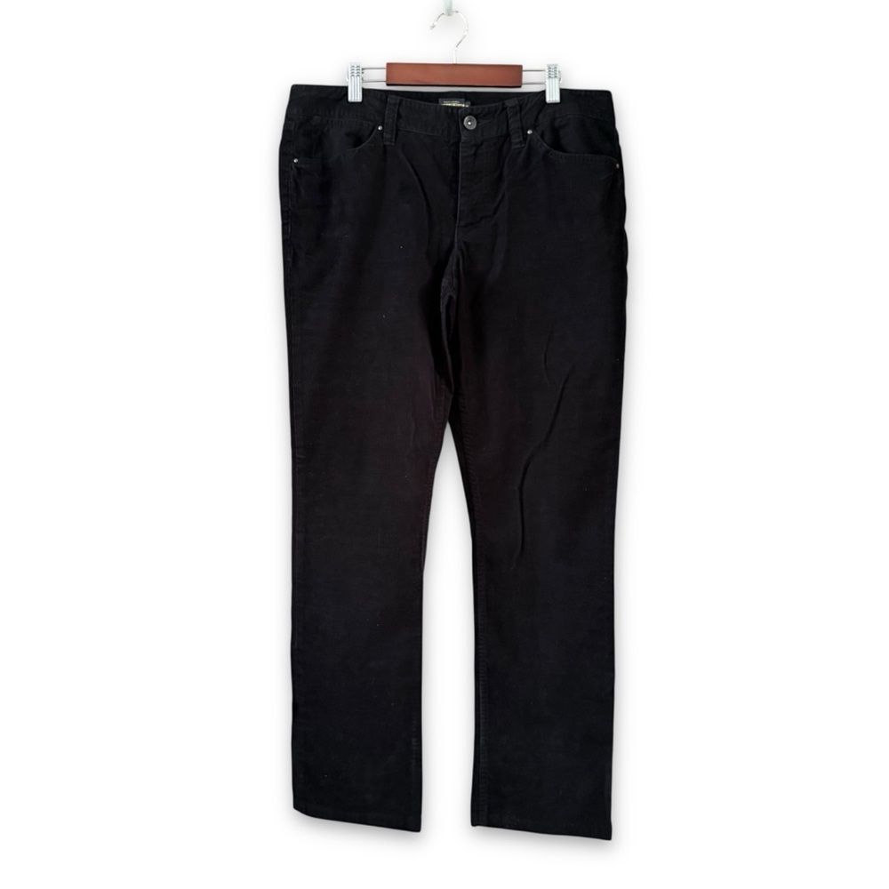 Ralph Lauren Rugby Black Corduroy Straight Leg Pants Size 10 Neutral Preppy